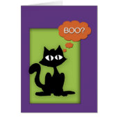 Boo Black Kitty Halloween Card (Front)