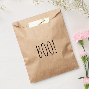 Boo black simple typography funny cute Halloween Favor Bag