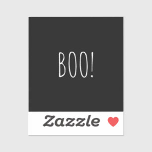 Boo black spooky typography minimalist Halloween Sticker