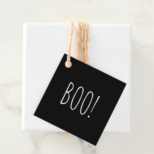 Boo black white minimalist simple cute Halloween  Favor Tags