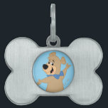 Boo-Boo Bear Arms Wide Pet ID Tag<br><div class="desc">Say hello to Boo Boo Bear with this cheerful and classic cartoon artwork! Featuring Yogi Bear’s loyal and lovable sidekick in a friendly pose with his signature blue bowtie, this design captures the charm and nostalgia of Jellystone Park’s favorite little bear. With a bright and playful style, this illustration is...</div>