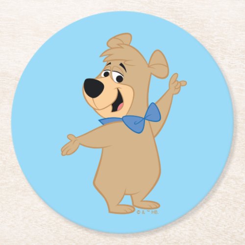 Boo_Boo Bear Arms Wide Round Paper Coaster