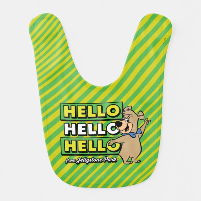 Boo-Boo Bear Hello Hello Hello From Jellystone Baby Bib (Front)