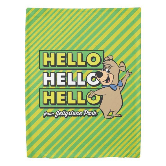 Boo-Boo Bear Hello Hello Hello From Jellystone Duvet Cover (Front)