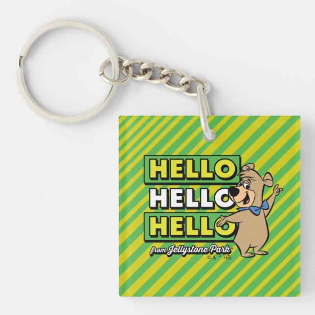 Boo-Boo Bear Hello Hello Hello From Jellystone Keychain (Front)