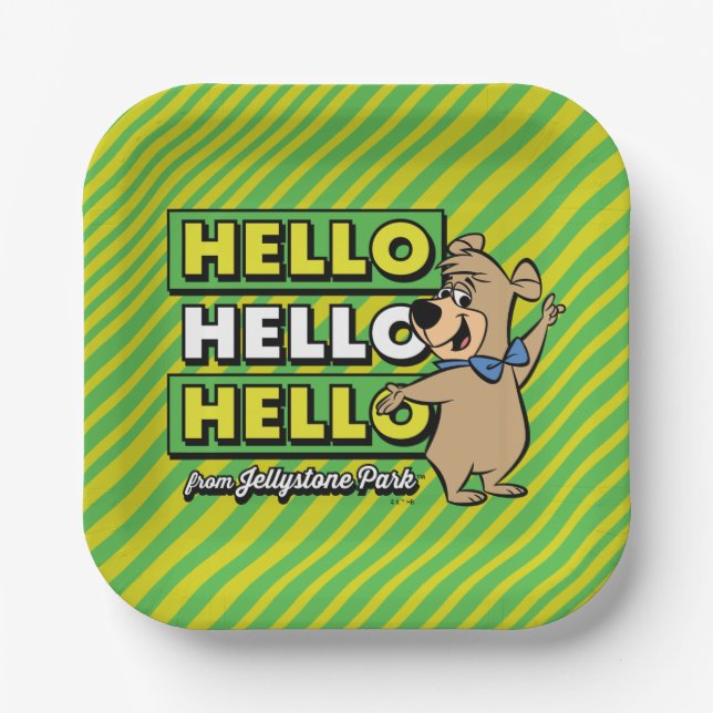 Boo-Boo Bear Hello Hello Hello From Jellystone Paper Plates (Front)