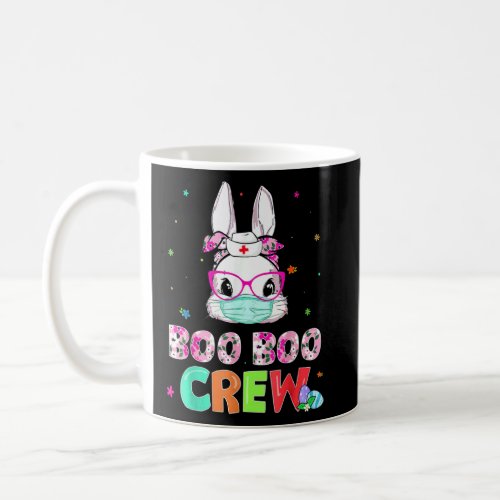 Boo Boo Crew Bunny Nurse Easter Floral Mask Glasse Coffee Mug