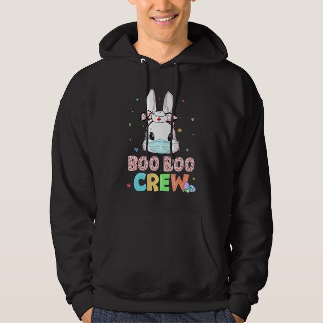 Boo Boo Crew Bunny Nurse Easter Rabbit Face Mask N Hoodie (Front)