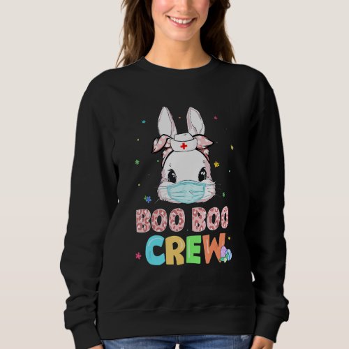 Boo Boo Crew Bunny Nurse Easter Rabbit Face Mask N Sweatshirt