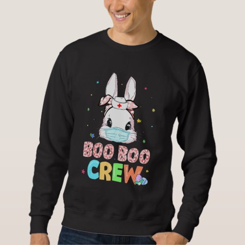 Boo Boo Crew Bunny Nurse Easter Rabbit Face Mask N Sweatshirt