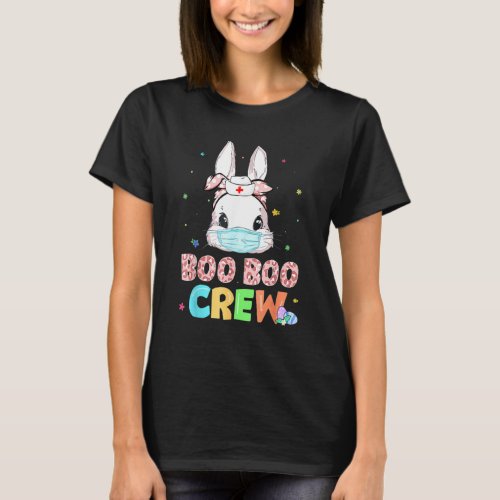 Boo Boo Crew Bunny Nurse Easter Rabbit Face Mask N T_Shirt