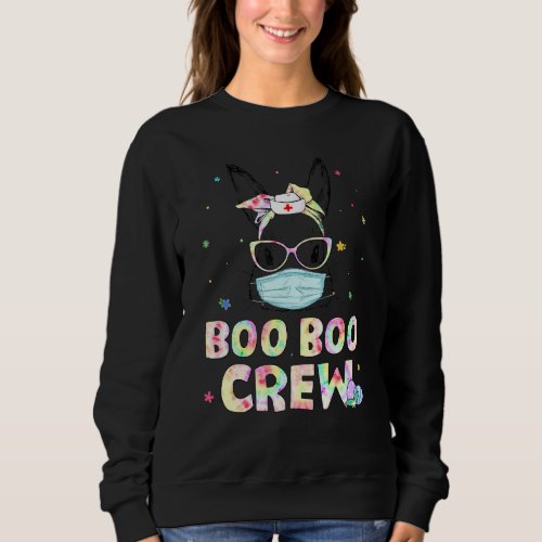 Boo Boo Crew Bunny Nurse Easter Rabbit Face Mask T Sweatshirt