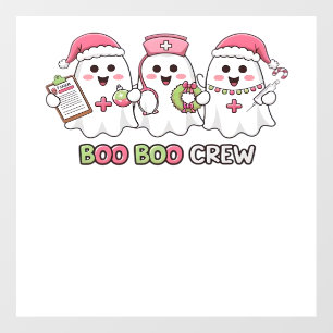 Boo Boo Crew Christmas, Ghost Nurse Oversized T-Sh Wall Decal