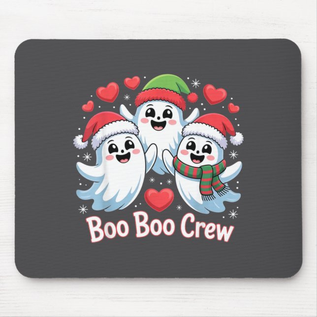 Boo-boo Crew Christmas Ghost Santa Hat Halloween H Mouse Pad (Front)