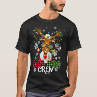 Boo Boo Crew Christmas Reindeer Nurse Buffalo Plai T-Shirt