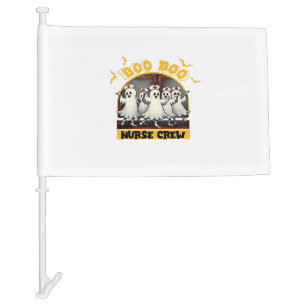 BOO BOO CREW CLASSIC NURSE HALLOWEEN T-SHIRT Overs Car Flag