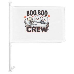 Boo Boo Crew Cute Halloween Nurse Ghosts Essential Car Flag