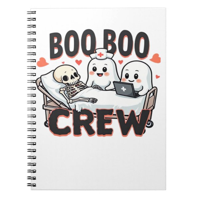 Boo Boo Crew Cute Halloween Nurse Ghosts Essential Notebook (Front)