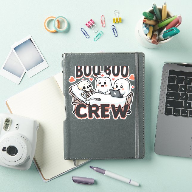 Boo Boo Crew Cute Halloween Nurse Ghosts Essential Sticker (iPad Cover)