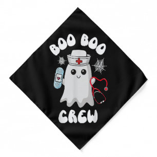 Boo Boo Crew Cute Nurse Ghost Funny Halloween Bandana