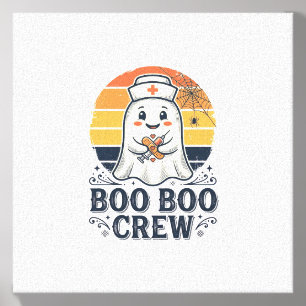 Boo Boo Crew Cute Nurse Ghost Halloween Shirt Desi Canvas Photo Tile