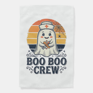 Boo Boo Crew Cute Nurse Ghost Halloween Shirt Desi Garden Flag