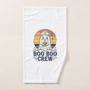 Boo Boo Crew Cute Nurse Ghost Halloween Shirt Desi Hand Towel