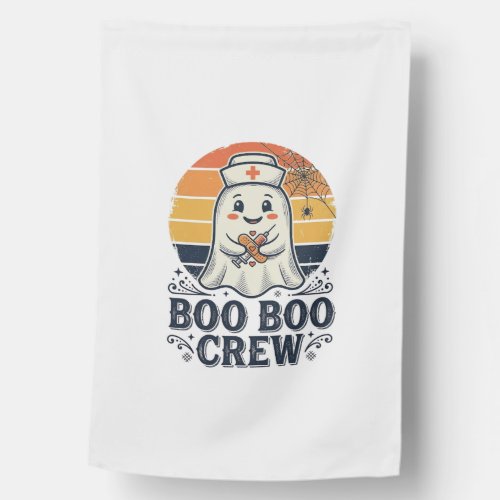 Boo Boo Crew Cute Nurse Ghost Halloween Shirt Desi House Flag