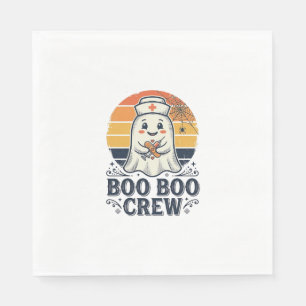 Boo Boo Crew Cute Nurse Ghost Halloween Shirt Desi Napkins