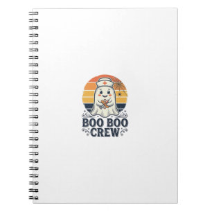 Boo Boo Crew Cute Nurse Ghost Halloween Shirt Desi Notebook