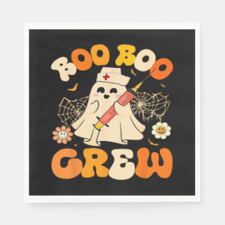Boo Boo Crew Funny Ghost For Nurse, Retro Hallowee Napkins