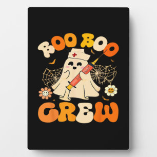 Boo Boo Crew Funny Ghost For Nurse, Retro Hallowee Plaque
