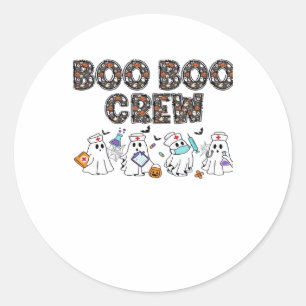 Boo Boo Crew � Funny Halloween Nurse Ghosts Medica Classic Round Sticker