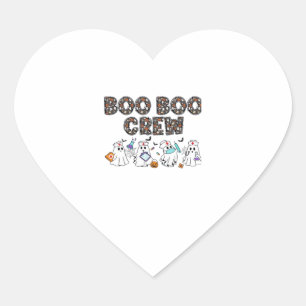 Boo Boo Crew � Funny Halloween Nurse Ghosts Medica Heart Sticker