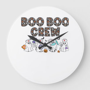Boo Boo Crew � Funny Halloween Nurse Ghosts Medica Large Clock