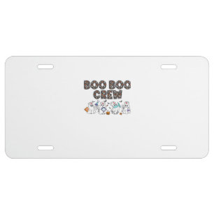 Boo Boo Crew � Funny Halloween Nurse Ghosts Medica License Plate