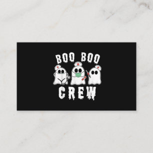 Boo Boo Crew Funny Nurse Ghost Costume Halloween Business Card