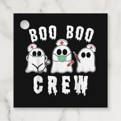 Boo Boo Crew Funny Nurse Ghost Costume Halloween Favor Tags