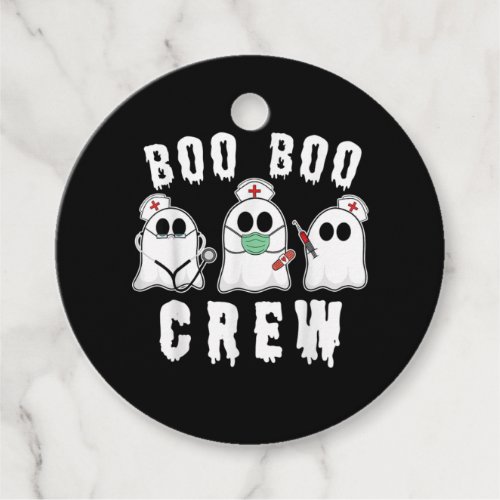 Boo Boo Crew Funny Nurse Ghost Costume Halloween Favor Tags