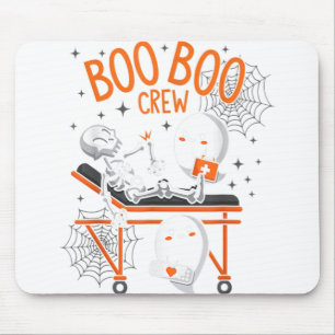 Boo Boo Crew Ghost Doctor Paramedic EMT Nurse Hall Mouse Pad