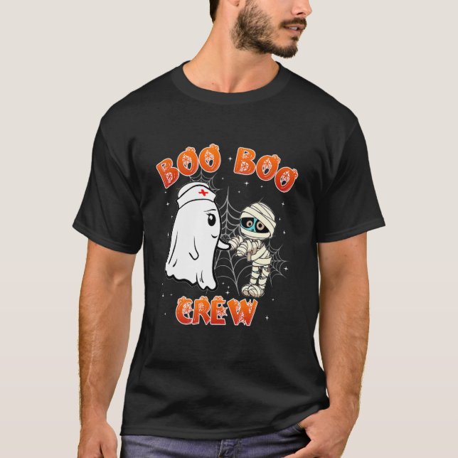 Boo Boo Crew Ghost Doctor Paramedic EMT Nurse Hall T-Shirt (Front)
