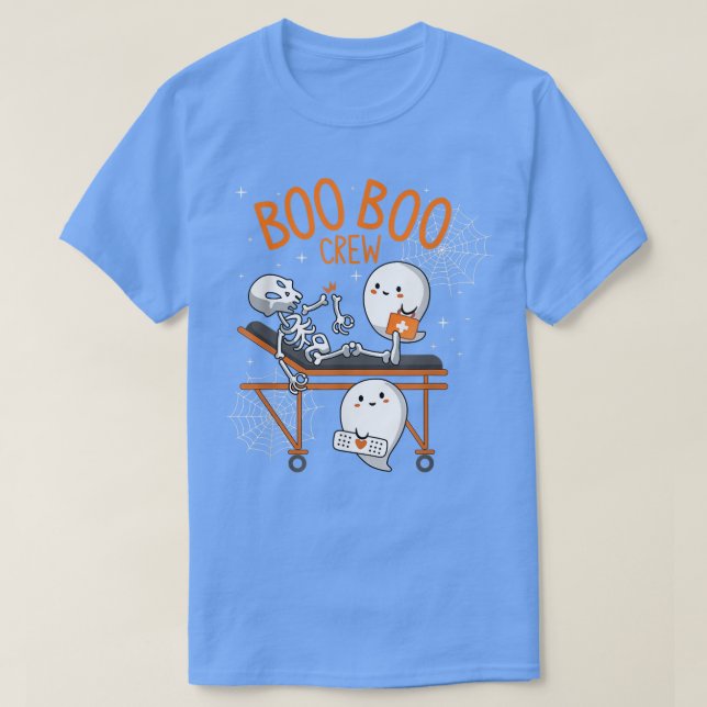 Boo Boo Crew Ghost Doctor Paramedic Emt Nurse Hall T-Shirt (Design Front)