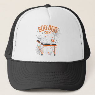 Boo Boo Crew Ghost Doctor Paramedic EMT Nurse Hall Trucker Hat
