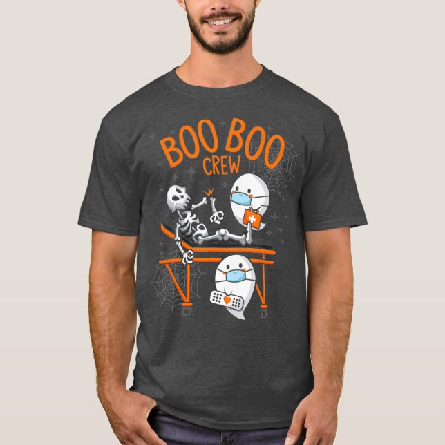 Boo Boo Crew Ghost Doctor Paramedic EMT Nurse T-Shirt (Front)