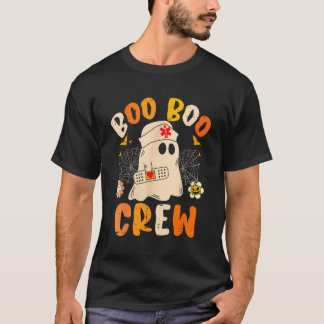 Boo Boo Crew Ghost Halloween Paramedic Nurse Rn Er T-Shirt