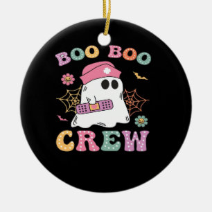 Boo Boo Crew Ghost Nurse Classic T-Shirt Ceramic Ornament