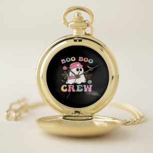 Boo Boo Crew Ghost Nurse Classic T-Shirt Pocket Watch