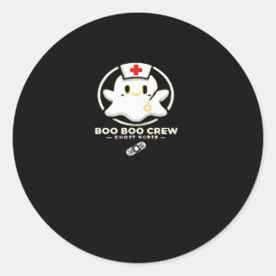 Boo Boo Crew Ghost Nurse - Cute and Spooky Hallowe Classic Round Sticker