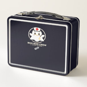Boo Boo Crew Ghost Nurse - Cute and Spooky Hallowe Metal Lunch Box