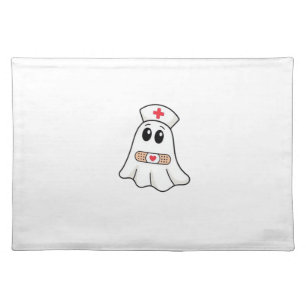 BOO BOO CREW Ghost Nurse Funny Halloween Essential Cloth Placemat
